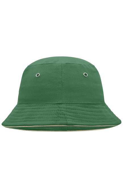 Fisherman Piping Hat for Kids dark-green/beige