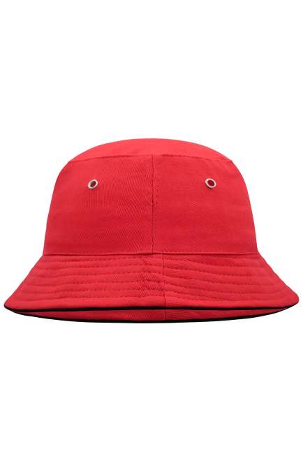 Fisherman Piping Hat for Kids red/black