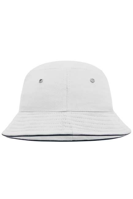 Fisherman Piping Hat for Kids white/navy