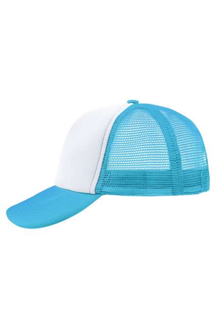 5 Panel Polyester Mesh Cap white/pacific