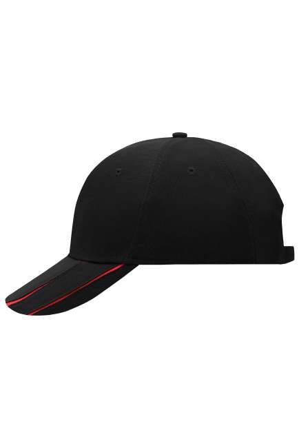 6 Panel Groove Cap black/red