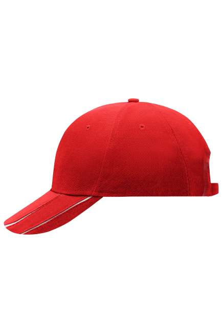 6 Panel Groove Cap red/white