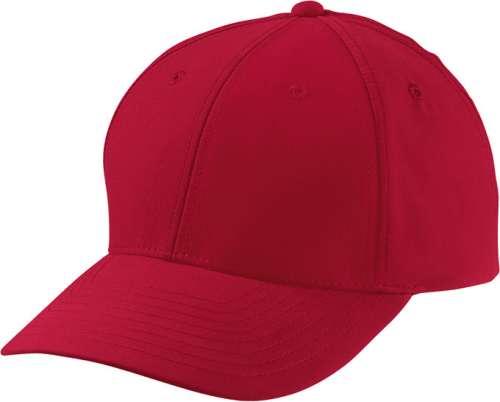 6 Panel Polyester Peach Cap red