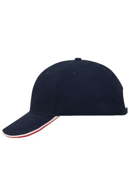 6 Panel Double Sandwich Cap navy/white/red