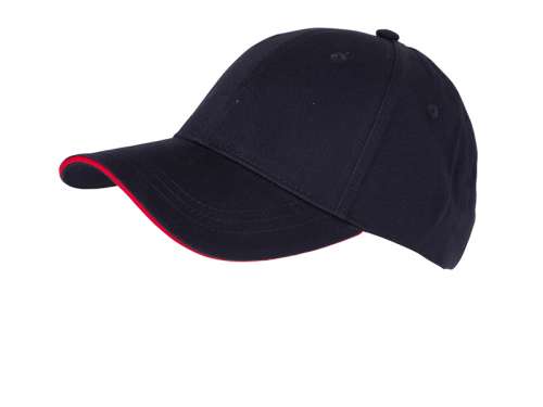 6 Panel Brushed Sandwich Cap navy/red