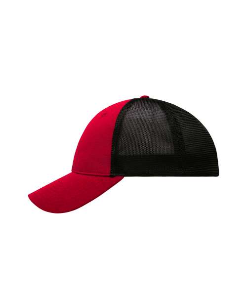 6 Panel Elastic Fit Mesh Cap red/black