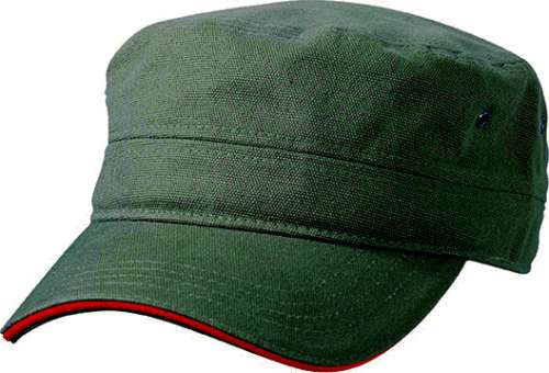Military Sandwich Cap olive/red