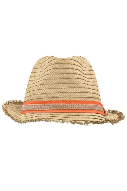 Trendy Summer Hat straw/orange