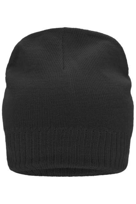 Knitted Beanie with Fleece Inset black