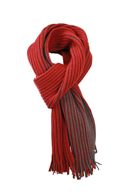 Ribbed Scarf dark-red/anthracite