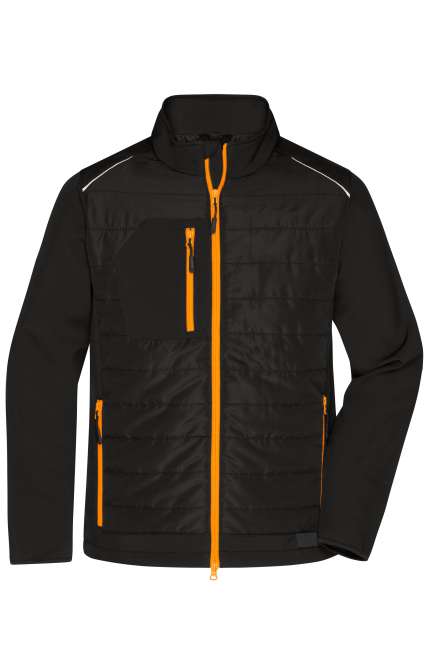 Men's Hybrid Jacket black/neon-orange