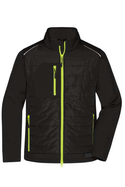 Men's Hybrid Jacket black/neon-yellow
