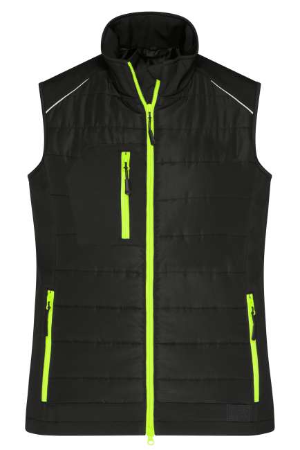 Ladies' Hybrid Vest black/neon-yellow