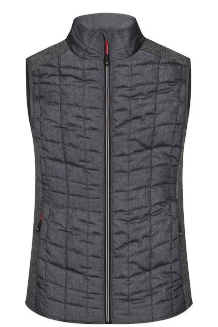 Ladies' Knitted Hybrid Vest grey-melange/anthracite-melange