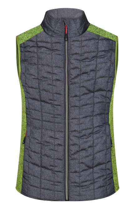 Ladies' Knitted Hybrid Vest kiwi-melange/anthracite-melange
