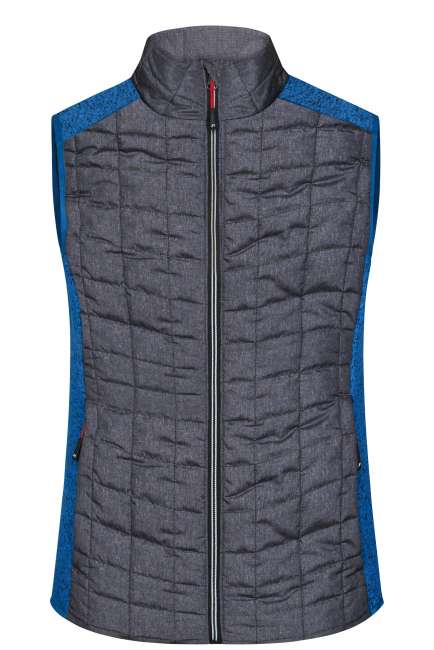 Ladies' Knitted Hybrid Vest royal-melange/anthracite-melange