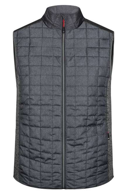 Men's Knitted Hybrid Vest grey-melange/anthracite-melange