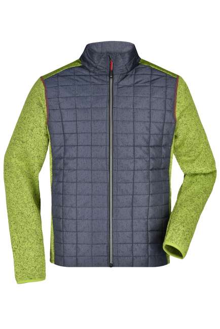 Men's Knitted Hybrid Jacket kiwi-melange/anthracite-melange
