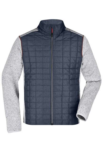 Men's Knitted Hybrid Jacket light-melange/anthracite-melange