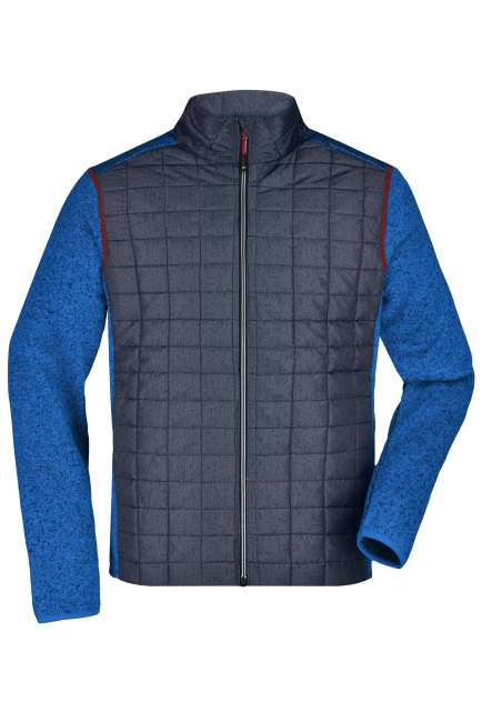 Men's Knitted Hybrid Jacket royal-melange/anthracite-melange