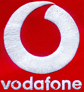Stickbeispiel Vodafone Logo